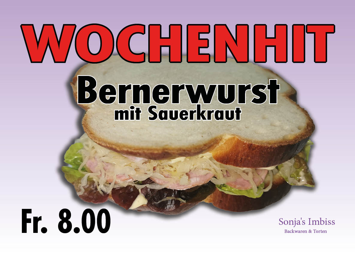 Wochenhit Bernerwurst mit Sauerkraut